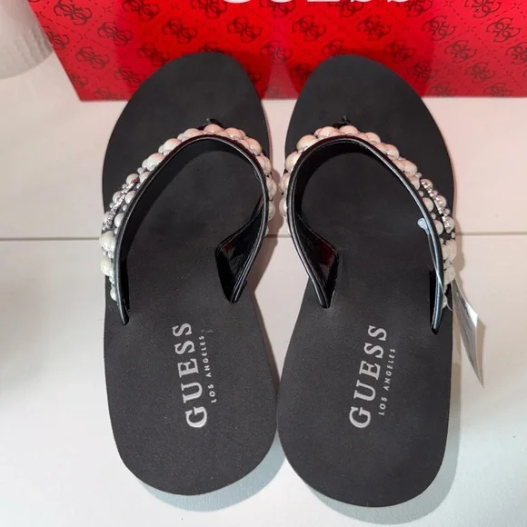 Guess Black Platform Wedge Sandals - Picture 5 of 15